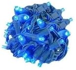Novelty Lights 25 Feet 50 LED True Twinkle Blue Outdoor Christmas String, 100% Twinkle 5mm LED Lights on Green Wire, Commercial Grade UL Listed, Connectable End to End