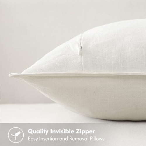 MIULEE Christmas Red/Green Linen Pillow Covers Pack of 4 Decorative Natural Solid Throw Pillow Covers Soft Accent Boho Farmhouse Couch Pillowcases Home Decors for Living Room Bed Sofa 18x18 Inch