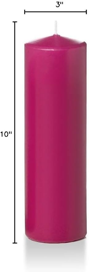 yummi 3" x 10" Hot Pink Round Pillar Candles - 3 per Pack