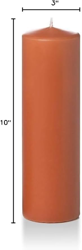 yummi 3" x 10" Sienna Round Pillar Candles - 3 per Pack