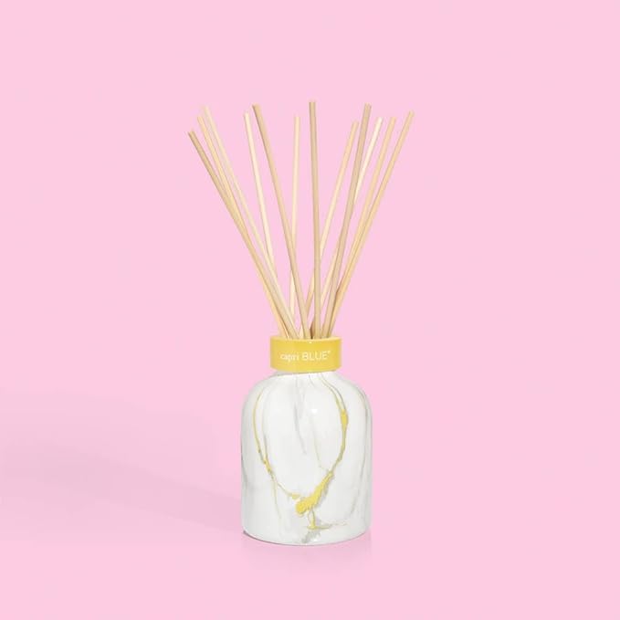 Capri Blue Modern Marble Reed Diffuser Set - Includes Reed Diffuser Sticks, Scented Oil & Glass Bottle - Luxury Scents for Bedroom Decor & Bathroom Air Freshener - Pineapple Flower (5.7 fl oz)