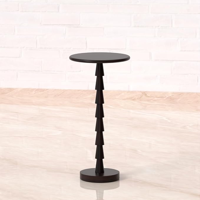 Relso Sakala Solid Mango Wood Drink Table - 24 Inches High, Stylish Side Table, Modern End Table for Living Room, Bedroom | Space Saving Night Stand, Small Folding Coffee Table, Indoor Plant Stand