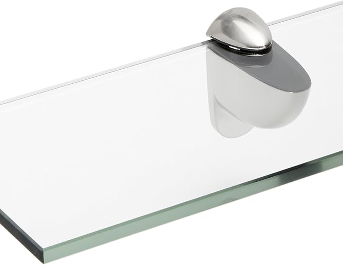 Spancraft Glass H-12x36-Brushed Steel Heron Glass Shelf, Brushed Steel, 12" x 36"