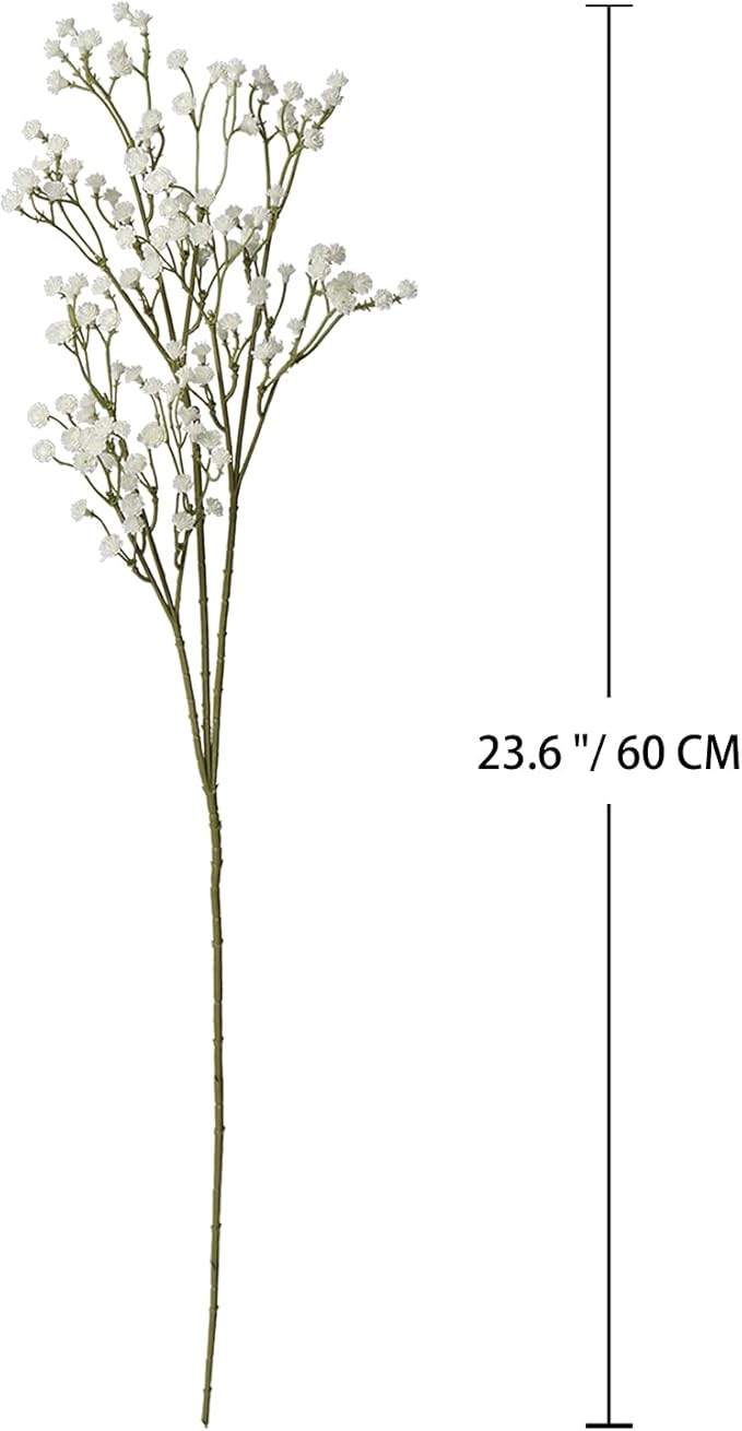 6 Pack Baby's Breath Artificial Flowers Bulk 3 Branches Faux Baby Breath Plastic Flowers Fake Gypsophila Flower Arrangement for Crafts Fake Flowers Bouquet for Wedding Home Decor Cream Baby Breath