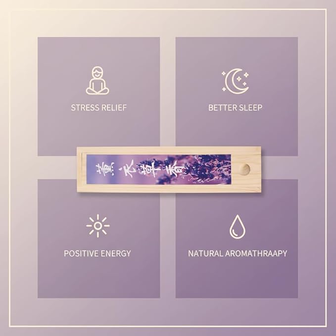 450 Lavender Incense Sticks Bulk Pack | Natural & Non-Toxic for Authentic Aromatherapy | Calming Lavender Scent for Meditation, Stress Relief & Positive Vibes | Includes Premium Wooden Storage Box