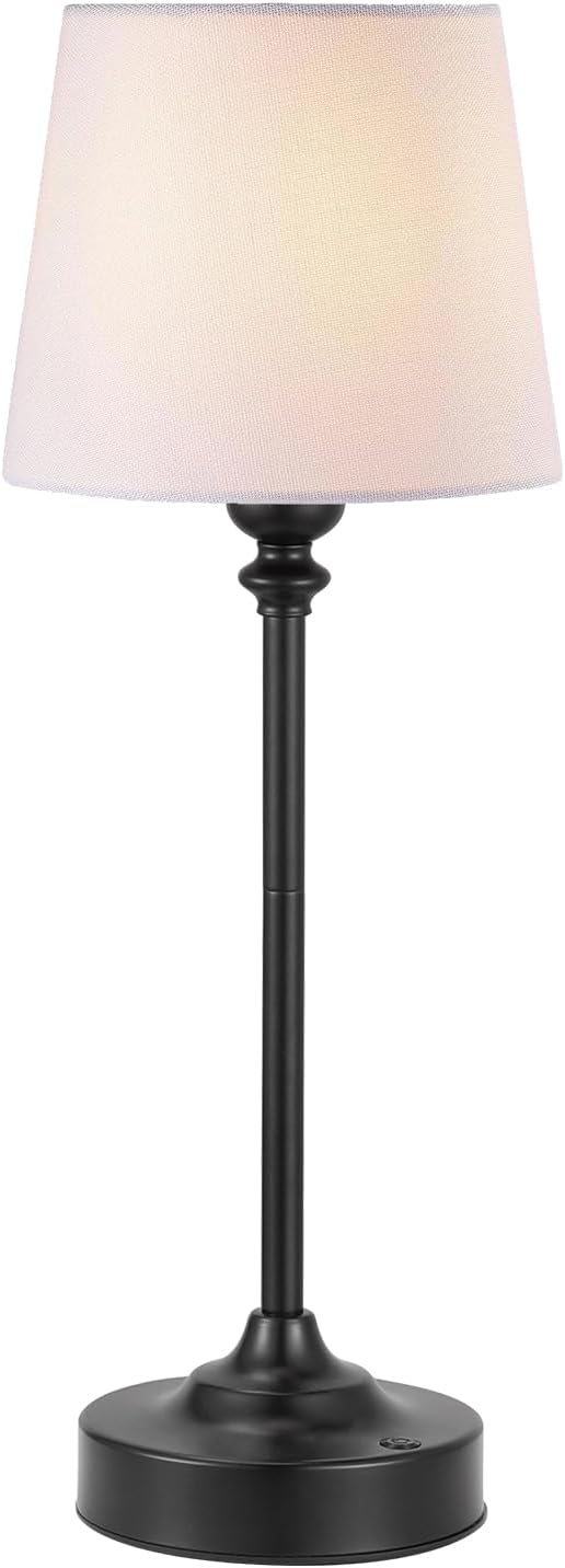 Kakanuo Cordless Table Lamp Rechargeable Black - 1 Pack 4000mAH Battery Operated Lamp for Decor, 3000K Stepless Dimming Touch Control Wireless Lamp for Bedroom, Dining Table, Kitchen, Living Room