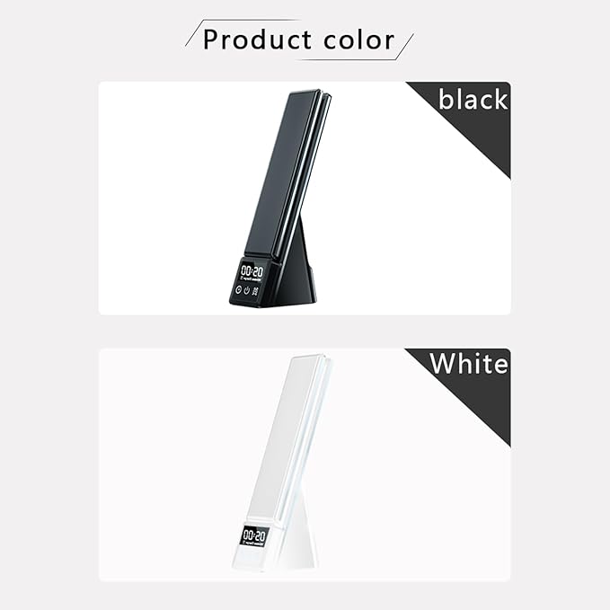 Multi-Functional Desk lamp with Wireless Charger N61 Black, Featuring Clock, Alarm, Adjustable Lighting, and Supporting All wirelessly Chargeable Phones, Watches, and Earphones.