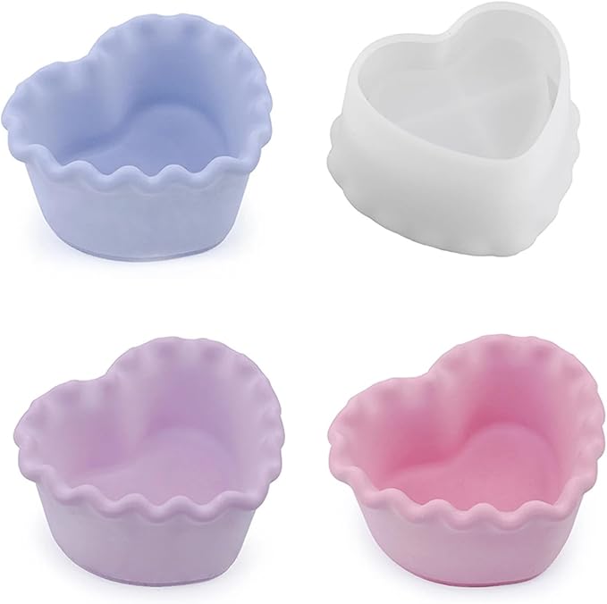 Cute Heart Shape Flowerpot Silicone Mold Handmade Jewelry Storage Box Plaster Resin Mould DIY Candle Jar Concrete Cement Molds