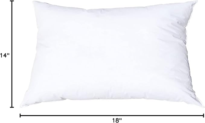 Pillowflex Synthetic Down Pillow Insert - 14x18 Down Alternative Pillow, Ultra Soft, Small Rectangle, Lumbar, Travel, Neck, Sleeping Pillow - 1 Decorative Pillow Form