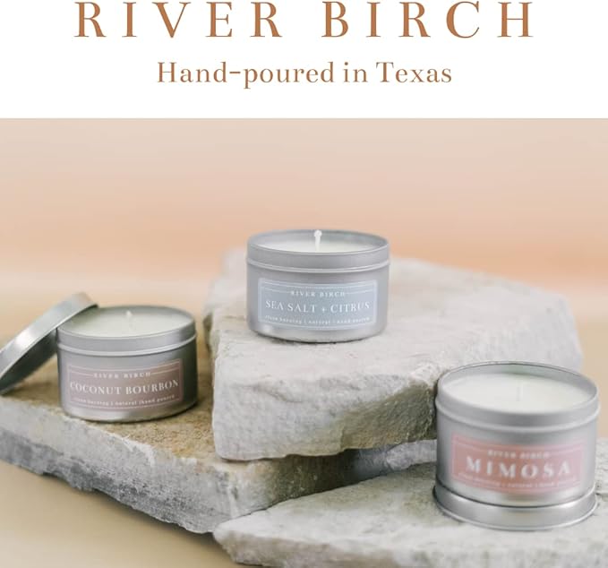 River Birch Candles Apple Cider Scented Candle | Premium, All-Natural, Non-Toxic, Soy Candles | 8 oz. Silver Tin Travel Candle | Cozy Relaxing Gifts for Home