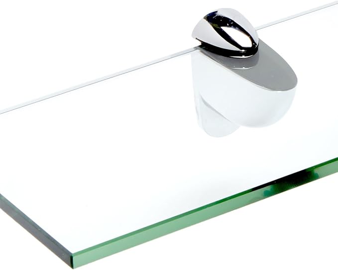 Spancraft Glass H-12x14-Chrome Heron Glass Shelf, Chrome, 12" x 14"