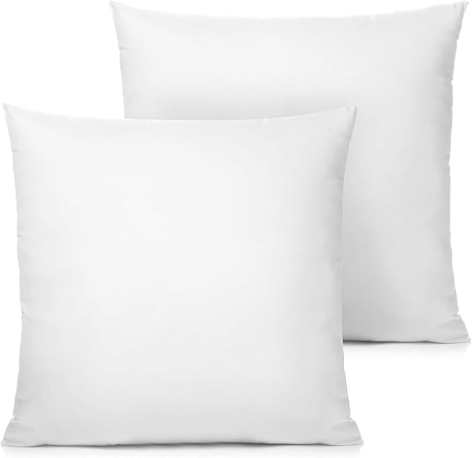 2Pcs 15x15 Inch Pillow Inserts, Soft & Breathable Throw Pillow Inserts with Zipper Closure Washable and Lightweight for Cushion Bed Couch Sofa