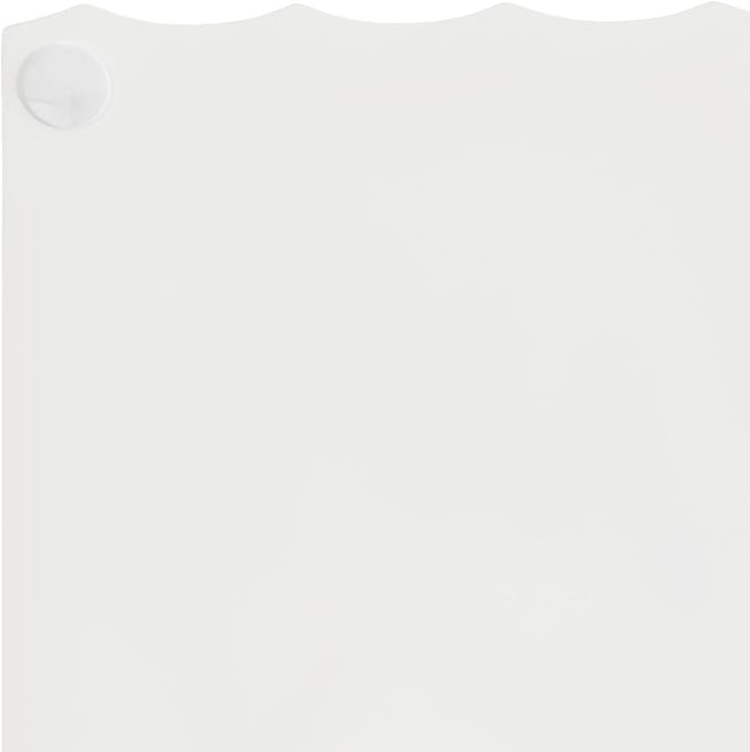 Kate and Laurel Lissi Decorative Rectangle Tray with Wavy Design, 16 x 12, White, Modern Scalloped Serving Tray for Coffee Table Ottoman, Dining Table, or Entryway Catch-All Tray