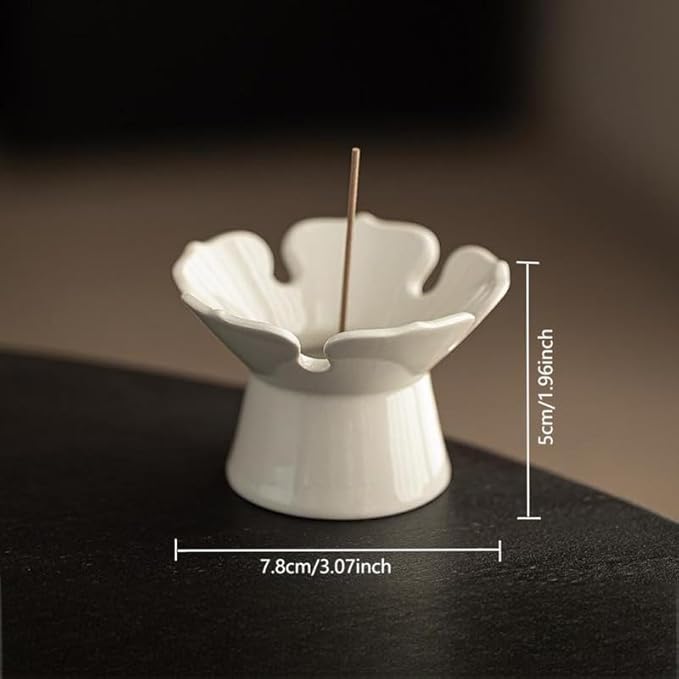 Incense Holder Modern Minimalist Circular Incense Stick Burner for Cones or Sticks for Yoga & Meditation, Enhance Atmosphere,Ceramic Ash Catcher White-9