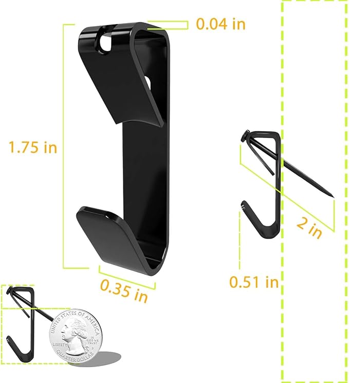 Picture Hangers Heavy Duty, Extra Thick, 100 lb, Decorative Hanging Hooks Hardware for Drywall and Plaster Walls with Large Nailers and Nails, Painting, 20pcs, Black