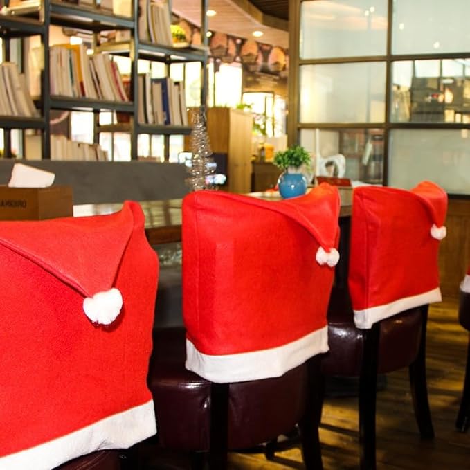 Christmas Dining Chair Slipcover Set, 4-Piece Holiday Chair Cover for Home Decor, Festive Decorative Furniture Protectors