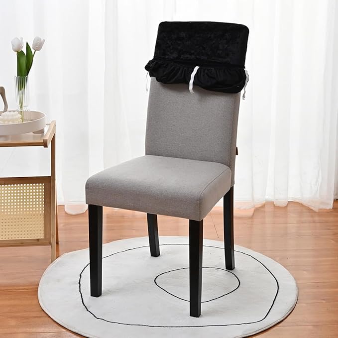 BESPORTBLE Elastic Stretch Dining Chair Slipcover Protector Wrinkle-Resistant Washable Seat Cover with Sewn-in Band Comfortable Slipcovers for Dining Chairs Easy Fit and Storage Black