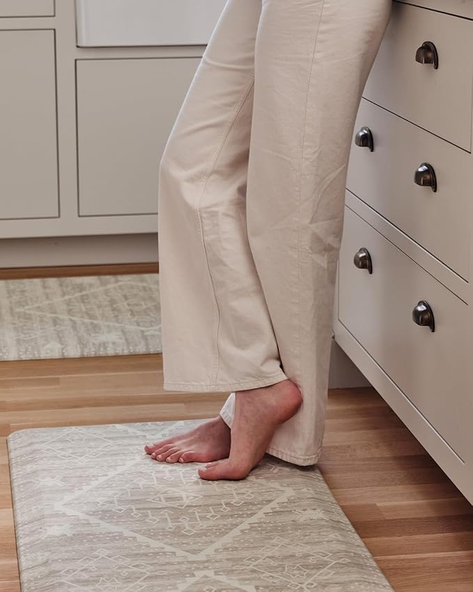 House of Noa Nama Standing Mat – Anti-Fatigue Cushioned Kitchen Mats for Floor | Ergonomic Bounce-Back Foam Kitchen Mats | Anti-Fatigue Mats for Kitchen & Standing | Ula Driftwood | 22"x54"