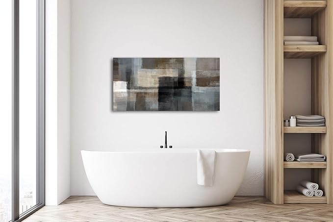 Cao Gen Decor Art A62450 Canvas Prints Abstract Wall Art Print Paintings Grey and Brown Home Decor Framed Ready to hang for Living Room Bedroom and Office Home Kitchen Artwork