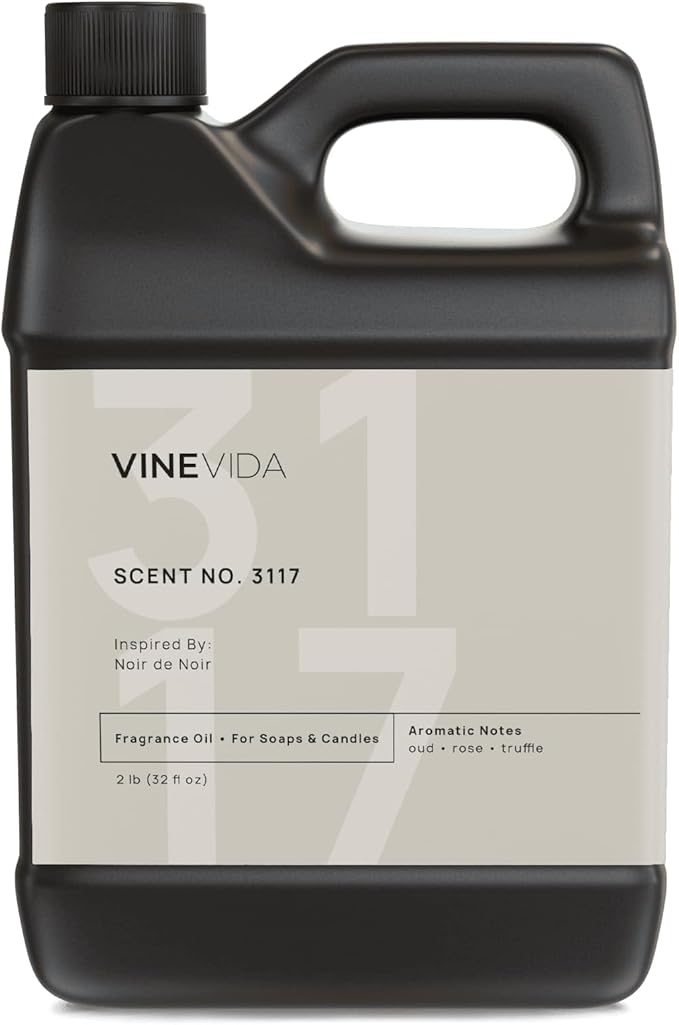 VINEVIDA Scent NO. 3117 Fragrance Oil - 32oz (2lbs) - Inspired by: Noir de Noir Fragrance Oil for Candle Making - Made in USA Candle Scents Scents for Soap Making