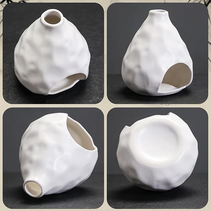 Palo Santo Sticks Holder Ceramic Incense Burner Holder Smudge Bowl for Sage Incense Cone Yoga Spiritual Meditation Room Home Decor Gift Mini Chiminea Ash Catcher