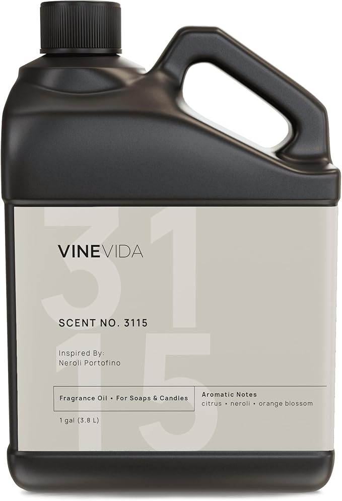 VINEVIDA Scent NO. 3115 Fragrance Oil - 1 Gallon (8lbs) - Inspired by: Neroli Portofino Fragrance Oil for Candle Making - Made in USA Candle Scents Scents for Soap Making