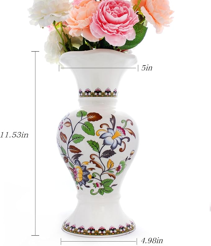 Vases for Decor,Modern Flower Vase Ceramic Rustic Farmhouse Vase,Colored Porcelain Vase,Decorative Vases for Home Decor,Living Room,Kitchen, Bedroom,Centerpieces Dining Table (30cm Colored)