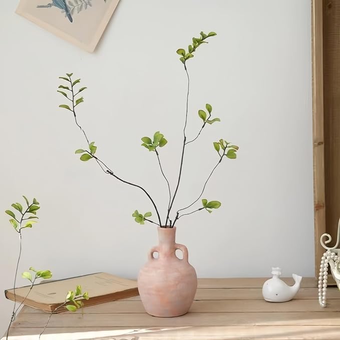 4 Pcs Artificial Ficus Branches Faux Eucalyptus Stems, 47.2 Inch Fake Greenery Stems Realistic Touch Faux Branches for Vase for Office Home Wedding Vase Filler Decoration