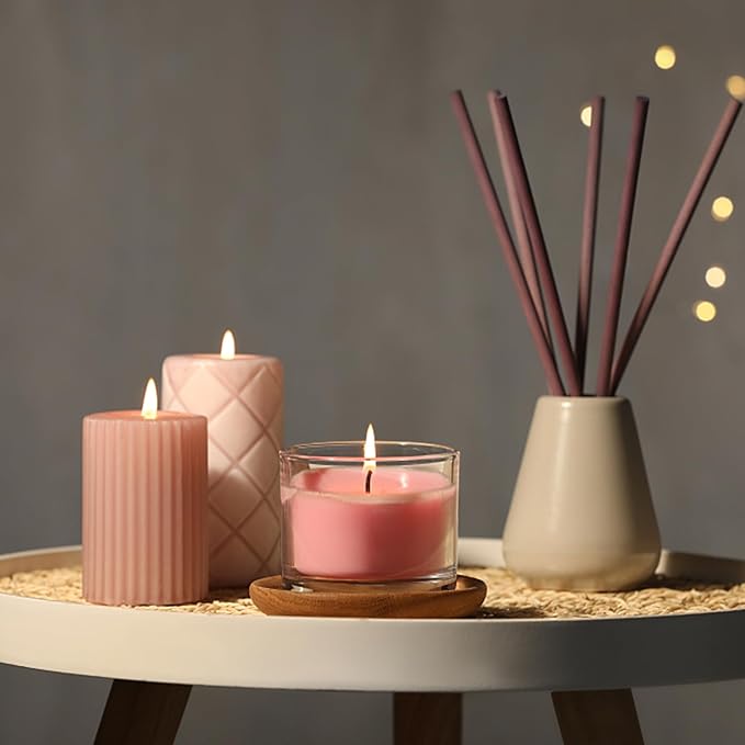 16oz Candle Jars 6 Pack - 3 Wick Large Empty Clear Glass Candle Making Vessels with Bamboo Lids, with Stickers and Labels, Bulk Candle Jars for Making Candles Containers - Dishwasher Safe