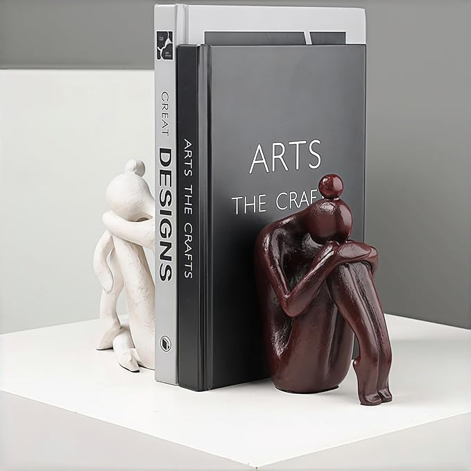 Decorative Bookends for Heavy Books,Book Stopper for Shelve,Creative Desktop Ornaments for Study Room Hotel Office Shelves,Home Decoration Gifts,1Pair/2Piece