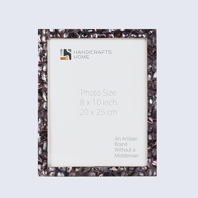 Handicrafts Home 8x10 Picture Frame Mother of Pearl Collection, Handcrafted Photo Frame, Small Picture Frame for Living Room, Wall Decor, Office Desk Decor, Vintage Picture Frames, Gift for her, Thanksgiving gift for friends & Family