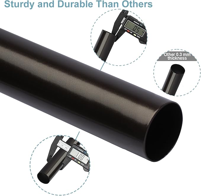 Curtain Rods for Windows 16 to 200 Inches Adjustable Length 1 Inch Diameter Window Curtain Rod with Aluminium End Cap, Antique Bronze