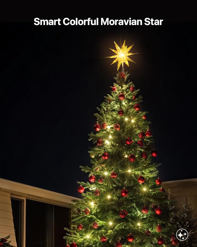 Christmas Tree Star Topper White Star (17 inches (Iridescent))