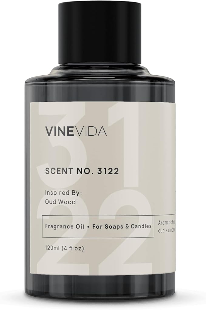 VINEVIDA Scent NO. 3122 Fragrance Oil - 120mL (4oz) - Inspired by: Oud Wood Fragrance Oil for Candle Making - Made in USA Candle Scents Scents for Soap Making
