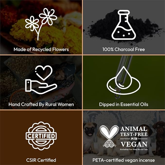 Nirmalaya Luxury Premium Rooh Rose Incense Sticks (Agarbatti) | 100% Natural and Charcoal Free | for Home Fragrance | Sacred and Natural Air Purifiers Organic Incense Sticks | Long Lasting Fragrance