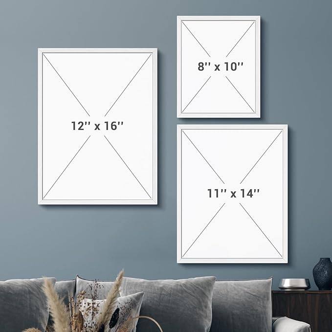 wall26 Custom Framed Poster Wall Art for Living Room, Bedroom Canvas Prints for Home Decoration Ready to Hang - 12"x16" White
