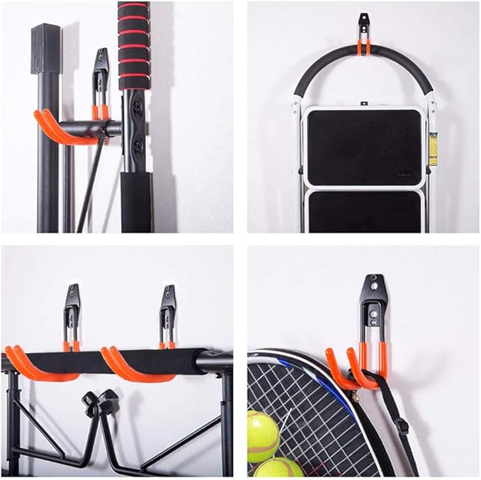 Garage Storage Utility Hooks,Garage Garden Tool Organizer,Steel Wall Mount Hooks, Large Garden U Hooks (2 Pack) (Type-2-Orange)