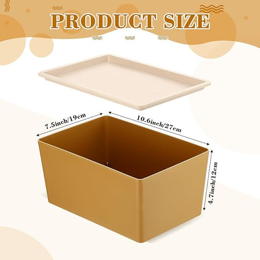 Menkxi 4 Pcs Storage Bins with Lids Plastic Stackable Containers for Organizing Shelves Christmas Ornament Box Baskets(Mixed Color,Small)
