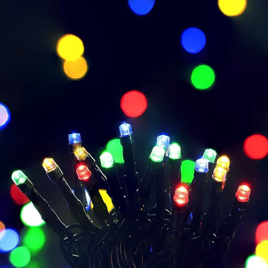 MYGOTO 33FT 100 LEDs Easter String Lights,Green Wire Waterproof Fairy Lights 8 Modes 30V Power Supply Xmas Light for Home, Garden, Wedding, Party, Christmas Decor Indoor Outdoor (Multicolor)