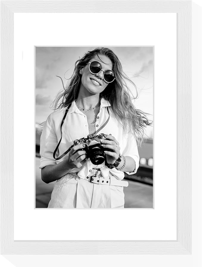 9x12 Oak Wood Picture Frams - Minimalist 9x12 Oak Wood Frames, 9"x12" Picture Frame Wood, Natural Solid Wooden Picture Frames for Wall Art Photo and Prints(1 Pack, White)