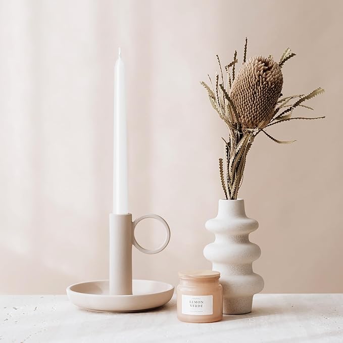 30 Pack White Taper Candles - 10 inch Dripless, Smokeless & Unscented | Long Burning 8 Hours | Hand Poured Tall Candlesticks | Bulk Decorative Candles for Home, Weddings & Parties