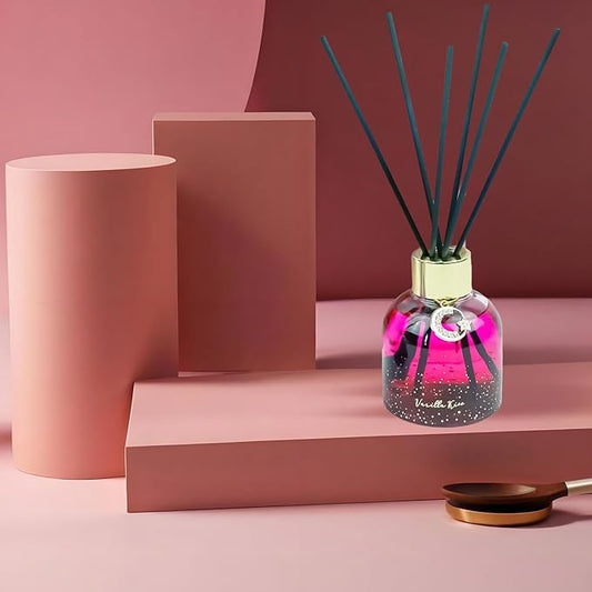 Reed Diffuser Set, Pretty Valley Home Diffuser 80Ml / 2.7 fl OZ Gift Box - Includes Reed Diffuser Sticks, Long Lasting Fragrance Oil and Glass Bottle for Office Living Room Decor (Vanilla kiss)