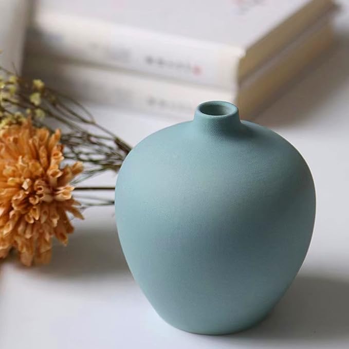 Ceramic Vase Set of 4,Small Vases for Dried Flowers&Pampas Grass,Vase for Home Decor,Modern Farmhouse Decor,Morandi Color Ceramics Decoration for Centerpieces for Tables