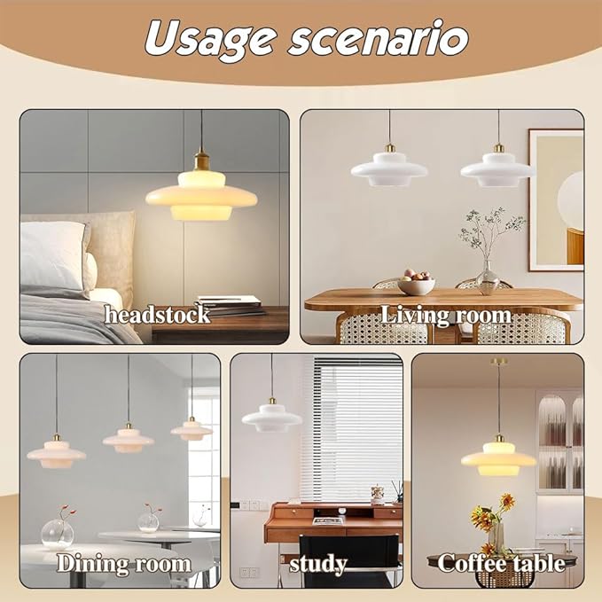 Mid Century Pendant Light Gold Nordic Dining Table Pendant Light Fixtures, with White Glass Shade Pendant Lighting, Height Adjustable Hanging Lamp, for Kitchen Island Dining Table Bedroom
