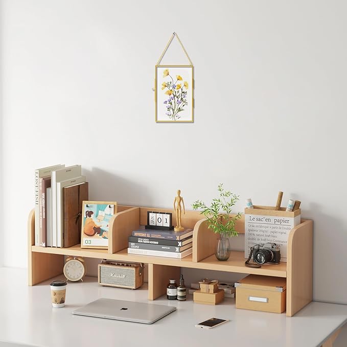 FOCHIER F 4x6in Pressed Flower Frame with Tweezers, Wall Hanging Tabletop Display Double Glass Frame with Metal Chain for Dried Flowers Plants, Horizontal and Vertical Picture Frame, Gold,FRAME ONLY