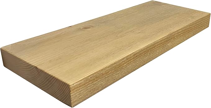 joelsantiques 30 Inch Wide Floating Shelves for Wall - 30x10x2 in - Made of Natural Wood - Easy Install - Heavy Duty - Perfect for Bathroom Kitchen, Living Room - Beige