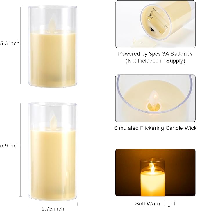 Outdoor Lantern Decorative 21.5" 18.3" Candle Lantern Set of 2 Porch Lantern Decorative Front Porch Lantern Tall Floor Lanterns Decor Indoor Battery Powered Candle Lantern Decor for Indoor Outdoor