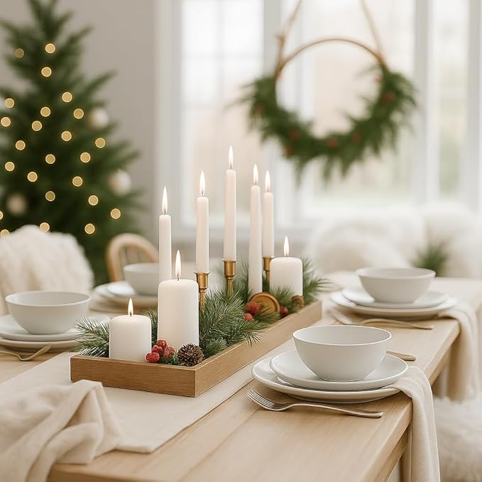 CW Studio 4 Pack 2.8x6 Inch White Unscented Pillar Candles – Long 70 Hour Burn, Smokeless & Dripless – Premium Wax with Cotton Wick – Perfect for Weddings, Events, Home, Rustic & Elegant Décor