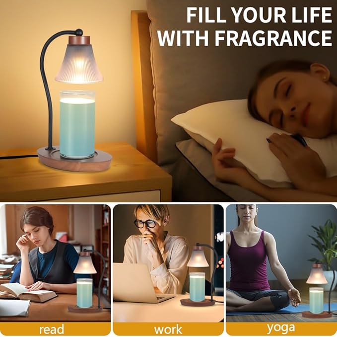 mocosa Candle Warmer Lamp with Timer Dimmer for Jar Candles Mom Christmas Birthday Gifts House Warming New Home Bedroom Decor with 2 Bulbs