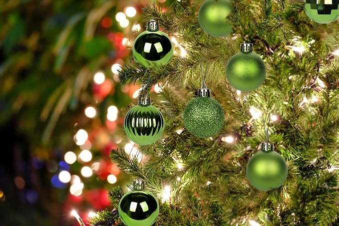 1.57" Green Christmas Ornaments for Christmas Tree 36 Pcs Mini Shatterproof Balls Christmas Tree Decorations Small Xmas Ornaments Balls with Hanging Loop for Wedding Holiday Party Wreath Home Decor